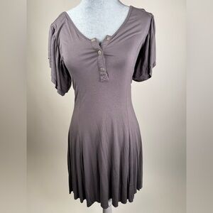 POL Boho Flutter Sleeve Mauve Swing Dress Size L